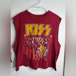 Kiss Band Tee Graphic Boxy Tank Top